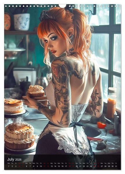 Produktbild: Tattoo Girls and Cakes (Wall Calendar 2026 DIN A3 portrait), CALVENDO 12 Month Wall Calendar