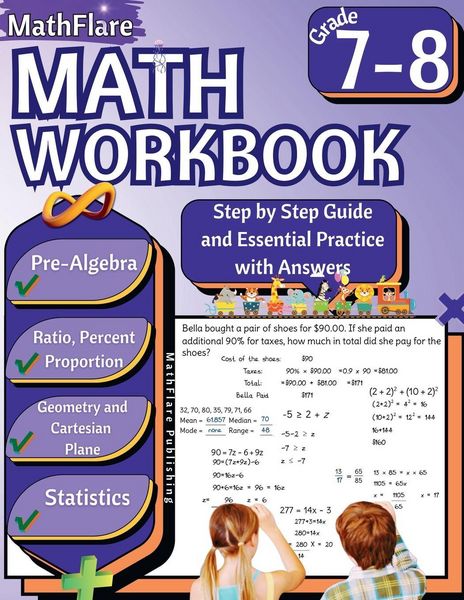 Produktbild: MathFlare - Math Workbook 7th and 8th Grade