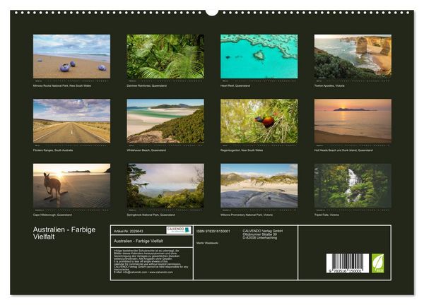 Produktbild: Australien - Farbige Vielfalt (hochwertiger Premium Wandkalender 2026 DIN A2 quer), Kunstdruck in Hochglanz