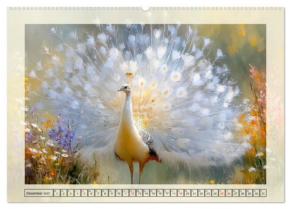 Produktbild: Pfaue. Elegante Zierv&ouml;gel im englischen Garten (Wandkalender 2027 DIN A2 quer), CALVENDO Monatskalender