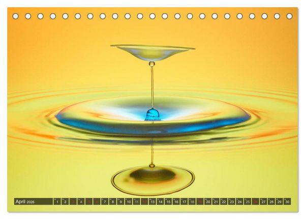 Produktbild: Wassertropfen Kunst Fotografie (Tischkalender 2026 DIN A5 quer), CALVENDO Monatskalender