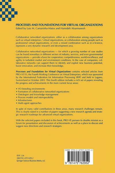 Produktbild: Processes and Foundations for Virtual Organizations
