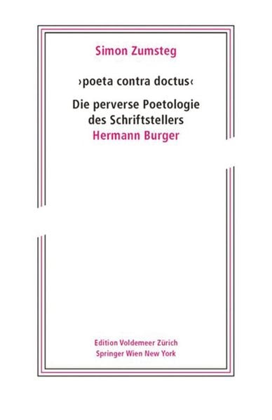Produktbild: 'poeta contra doctus' Die perverse Poetologie des Schriftstellers Hermann Burger