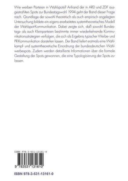Produktbild: Parteienkommunikation in Wahlwerbespots