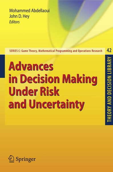 Produktbild: Advances in Decision Making Under Risk and Uncertainty