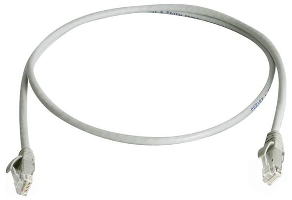 Produktbild: Teleg&auml;rtner 100008044 RJ45 Patchkabel CAT 6 1.0 m Grau Flammwidrig, mit Knickschutzt&uuml;lle 1 St.