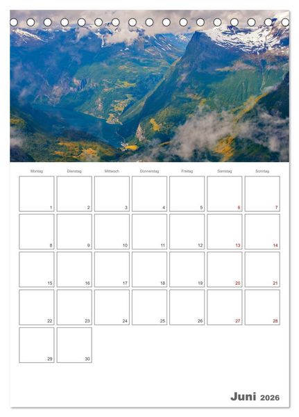Produktbild: Norwegen - Reiseplaner (Tischkalender 2026 DIN A5 hoch), CALVENDO Monatskalender