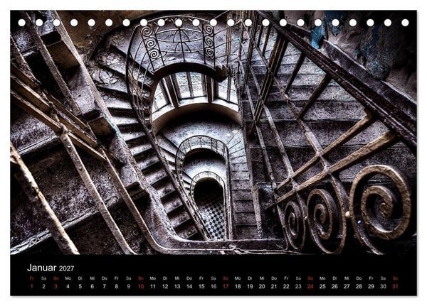 Produktbild: Verlassene Orte - Die sch&ouml;nsten Treppenh&auml;user (Tischkalender 2027 DIN A5 quer), CALVENDO Monatskalender