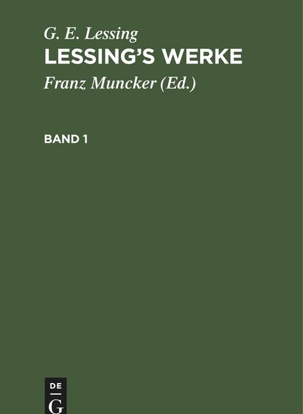 Produktbild: G. E. Lessing: Lessing's Werke. Band 1