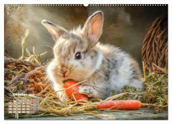Produktbild: Kaninchenportraits &ndash; Szenen voller Charme (Wandkalender 2026 DIN A2 quer), CALVENDO Monatskalender
