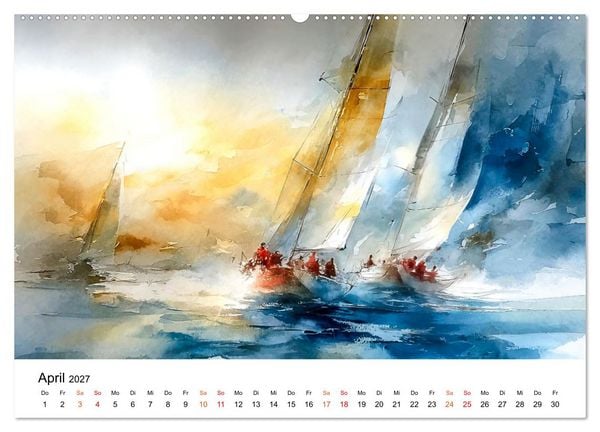 Produktbild: Segeln - Wind Eleganz (hochwertiger Premium Wandkalender 2027 DIN A2 quer), Kunstdruck in Hochglanz