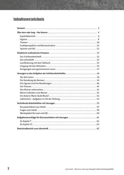 Produktbild: &Uuml;ber kurz oder lang &ndash; Marie-Aude Murail &ndash; Lehrerheft (BaW&uuml; 2027)