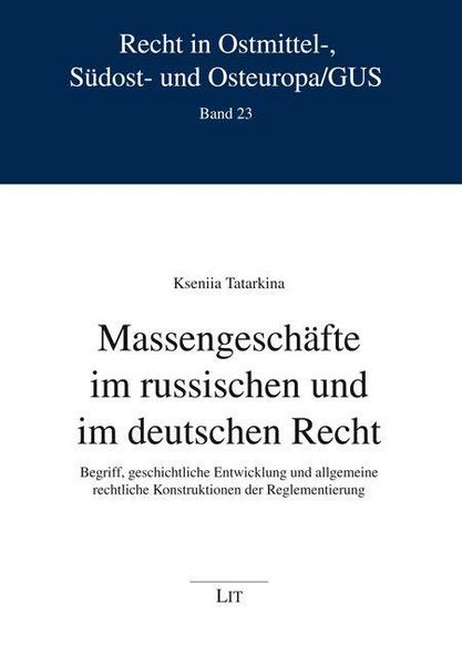 Produktbild: Massengesch&auml;fte im russischen und im deutschen Recht