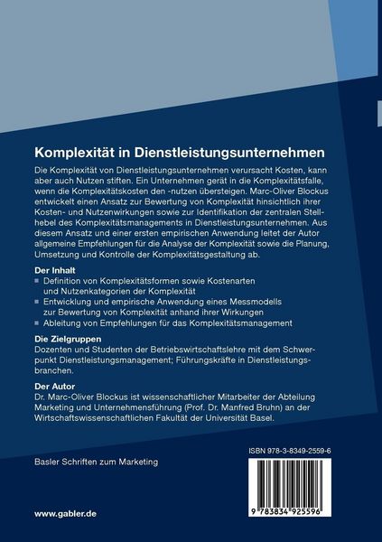 Produktbild: Komplexit&auml;t in Dienstleistungsunternehmen