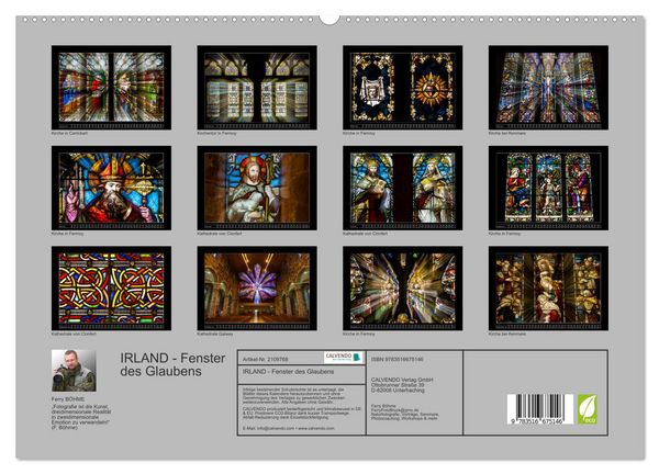 Produktbild: IRLAND - Fenster des Glaubens (hochwertiger Premium Wandkalender 2026 DIN A2 quer), Kunstdruck in Hochglanz