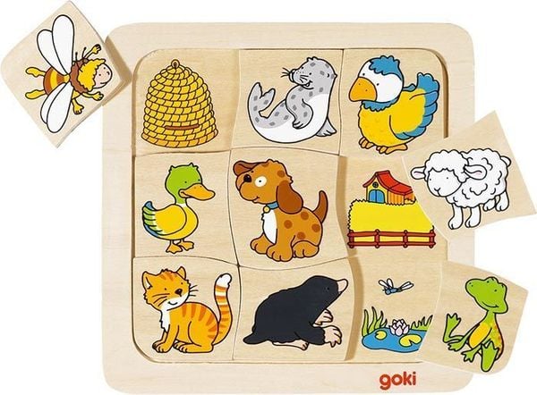 goki Who Lives Where Wooden Puzzle