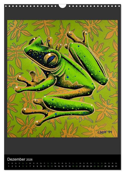 Produktbild: Acrylic paintings - Pfeilgiftfr&ouml;sche und Cham&auml;leons (Wandkalender 2026 DIN A3 hoch), CALVENDO Monatskalender