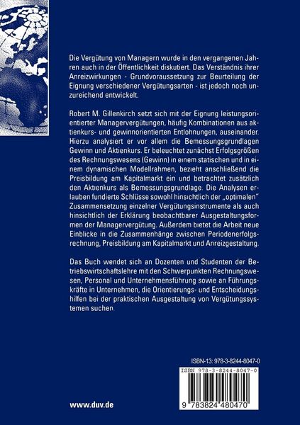 Produktbild: Gewinn- und aktienkursorientierte Managementverg&uuml;tung