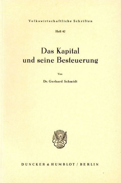 Produktbild: Das Kapital und seine Besteuerung.