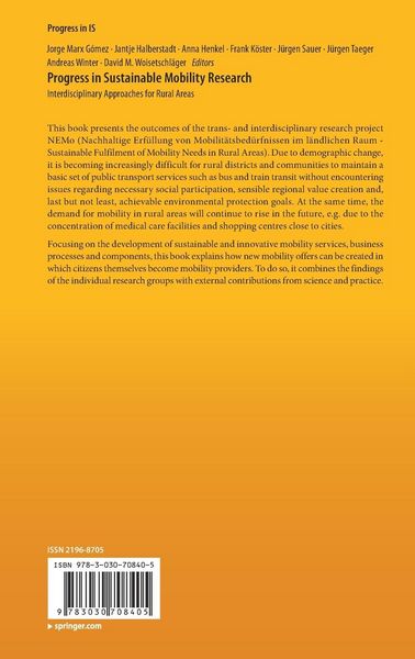 Produktbild: Progress in Sustainable Mobility Research