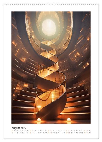 Produktbild: Skurrile Treppenh&auml;user (hochwertiger Premium Wandkalender 2026 DIN A2 hoch), Kunstdruck in Hochglanz