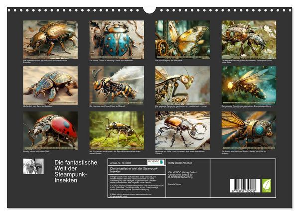 Produktbild: Die fantastische Welt der Steampunk-Insekten (Wandkalender 2026 DIN A3 quer), CALVENDO Monatskalender