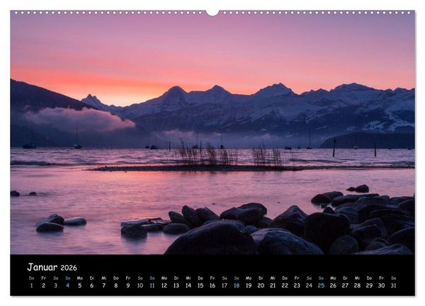 Produktbild: Stimmungsvolle Bilder vom Thunersee (hochwertiger Premium Wandkalender 2026 DIN A2 quer), Kunstdruck in Hochglanz