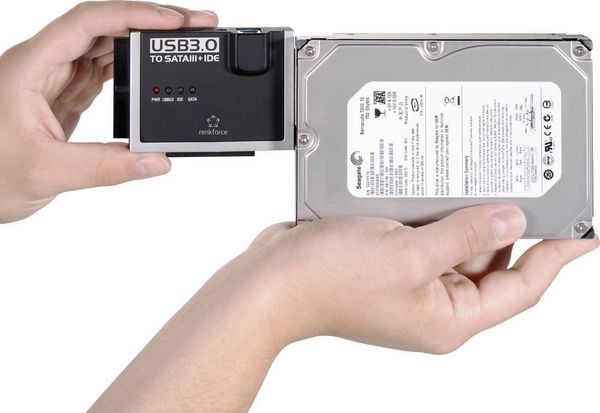 Produktbild: Renkforce Festplatten Adapter [1x USB 3.2 Gen 1 Stecker A (USB 3.0) - 1x IDE-Buchse 40pol., IDE-Buchse 44pol., SATA-Kombi-Stecker 7+15pol.] 1.20 m