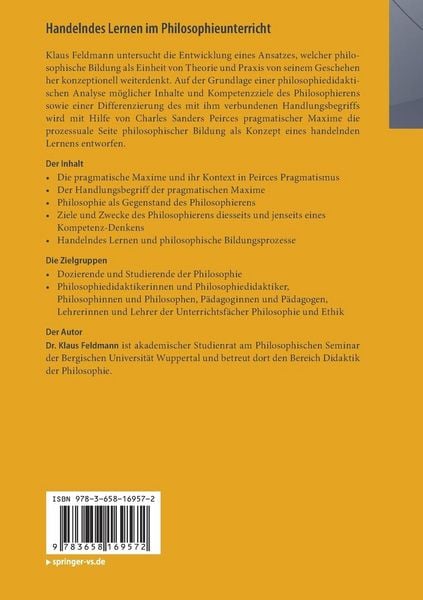 Produktbild: Handelndes Lernen im Philosophieunterricht