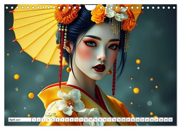 Produktbild: Dunkle Eleganz der Geishas (Wandkalender 2027 DIN A4 quer), CALVENDO Monatskalender