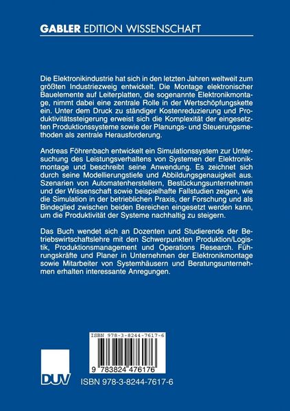 Produktbild: Simulationsgest&uuml;tzte Leistungsanalyse in der Elektronikmontage