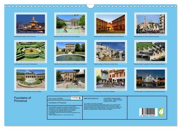 Produktbild: Fountains of Provence (Wall Calendar 2026 DIN A3 landscape), CALVENDO 12 Month Wall Calendar