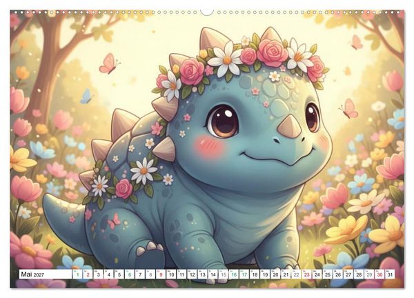 Produktbild: Dino-Babys Jahresreise (Wandkalender 2027 DIN A2 quer), CALVENDO Monatskalender