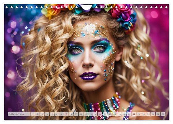 Produktbild: Farben der Weiblichkeit - Kunstvolle KI Portraits (Wandkalender 2026 DIN A4 quer), CALVENDO Monatskalender