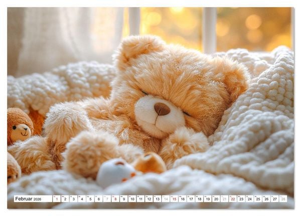 Produktbild: Teddy Babykalender - Jeden Monat zum Knuddeln s&uuml;&szlig; (Tischkalender 2026 DIN A5 quer), CALVENDO Monatskalender