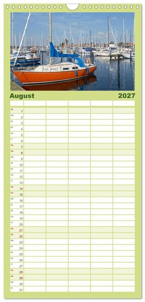 Produktbild: Familienplaner 2027 - Die Schlei - Segelrevier und Naturpark mit 5 Spalten (Wandkalender, 21 x 45 cm) CALVENDO