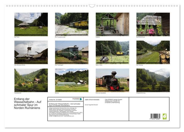 Produktbild: Entlang der Wassertalbahn - Auf schmaler Spur im Norden Rum&auml;niens (Wandkalender 2026 DIN A2 quer), CALVENDO Monatskalender