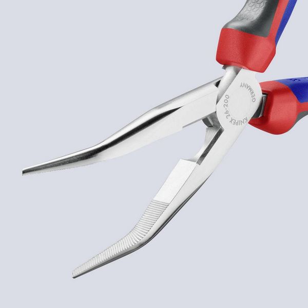 Produktbild: Knipex 26 25 200 Elektronik- u. Feinmechanik Flachrundzange 40&deg; gebogen Vanadium Elektrostahl 200 mm