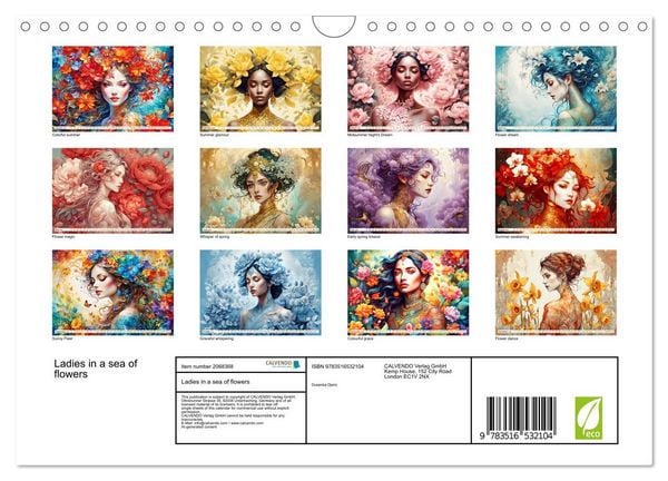 Produktbild: Ladies in a sea of flowers (Wall Calendar 2026 DIN A4 landscape), CALVENDO 12 Month Wall Calendar