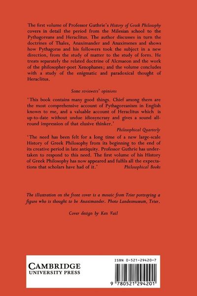 Produktbild: A History of Greek Philosophy