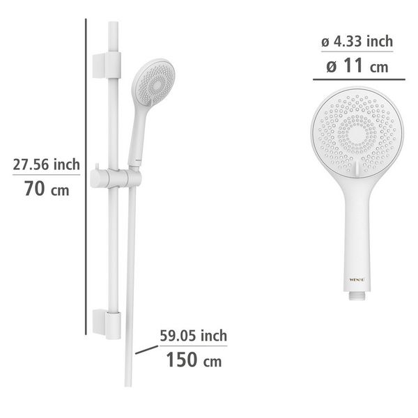 Produktbild: Brauseset Watersaving Wei&szlig;, L&auml;nge Stange: 70 cm