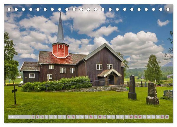 Produktbild: Norwegens Stabkirchen (Tischkalender 2026 DIN A5 quer), CALVENDO Monatskalender
