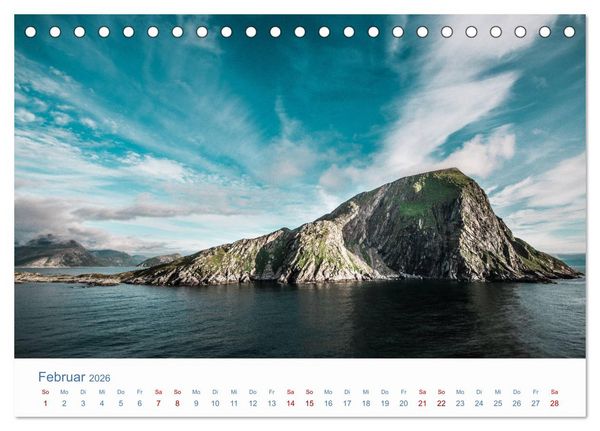 Produktbild: Nordkapp - Norwegens K&uuml;stenlandschaft (Tischkalender 2026 DIN A5 quer), CALVENDO Monatskalender
