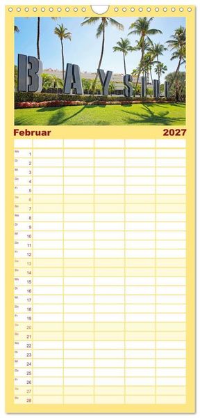 Produktbild: Familienplaner 2027 - Miami und Miami Beach mit 5 Spalten (Wandkalender, 21 x 45 cm) CALVENDO
