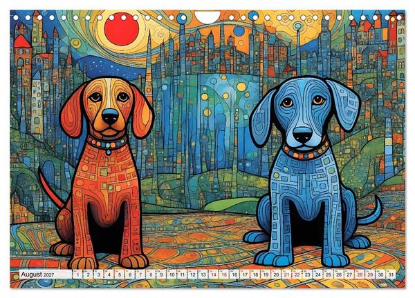 Produktbild: Bunte Hundebande (Wandkalender 2027 DIN A4 quer), CALVENDO Monatskalender