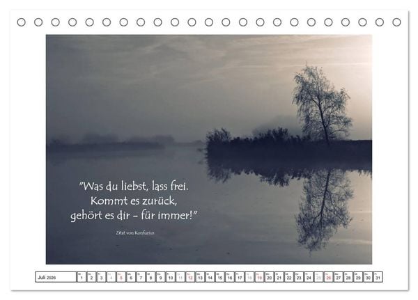 Produktbild: Zitate - Sammlung (Tischkalender 2026 DIN A5 quer), CALVENDO Monatskalender