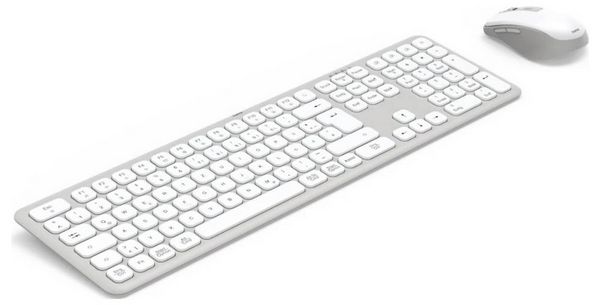 Produktbild: Hama Multi-Device-Tastatur-Maus-Set "WKM-550", kabellos, Funk/BT, WS, QWERTZ DE Kabellos Tastatur, Maus-Set Deutsch, QWERTZ Grau, Wei&szlig;