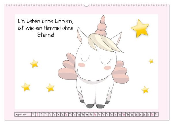 Produktbild: Unicorns. Einhorn-Spr&uuml;che und Weisheiten! (Wandkalender 2026 DIN A2 quer), CALVENDO Monatskalender