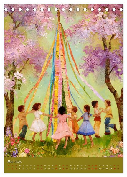 Produktbild: Folk Art Seasons (Tischkalender 2026 DIN A5 hoch), CALVENDO Monatskalender