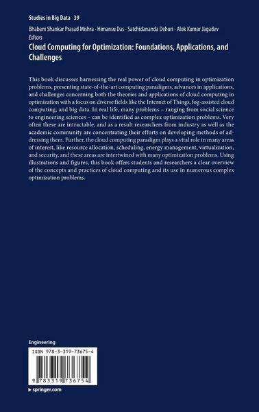 Produktbild: Cloud Computing for Optimization: Foundations, Applications, and Challenges